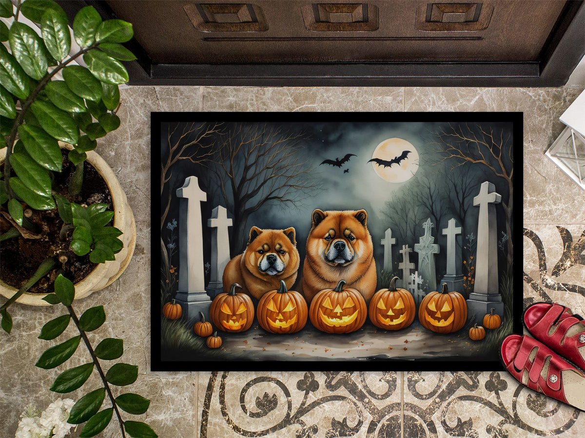 Spooky Chow Chow Halloween Doormat
