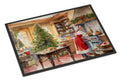 Cookies with Santa and Mrs. Claus Christmas Doormat