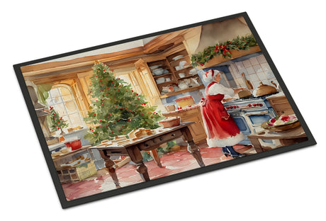 Cookies with Santa and Mrs. Claus Christmas Doormat