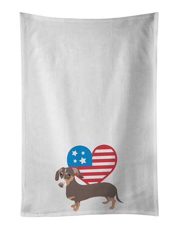 Patriotic Chocolate and Tan Dachshund Towel Set