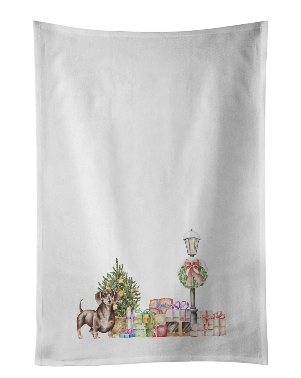 Chocolate Dachshund Christmas Wonderland Towel Set