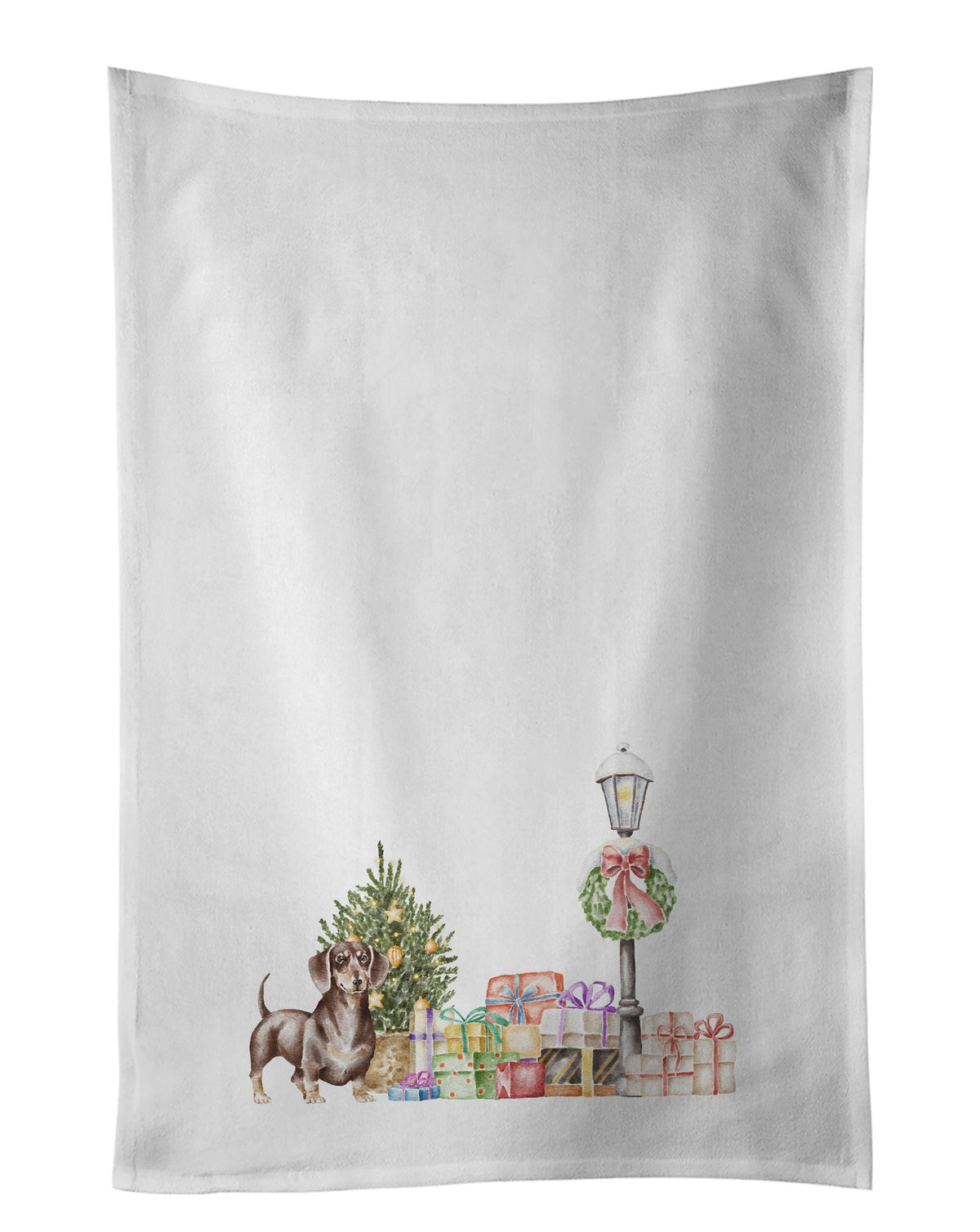 Chocolate Dachshund Christmas Wonderland Towel Set