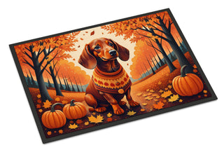 Dachshund Fall Artwork Entryway Doormat
