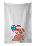 Patriotic Red #1 Kitchen Towel Set - 2 White Dish Towels
