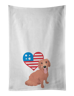 Patriotic Red #1 Kitchen Towel Set - 2 White Dish Towels