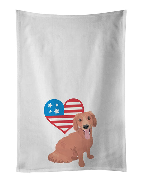 Patriotic Red #1 Kitchen Towel Set - 2 White Dish Towels
