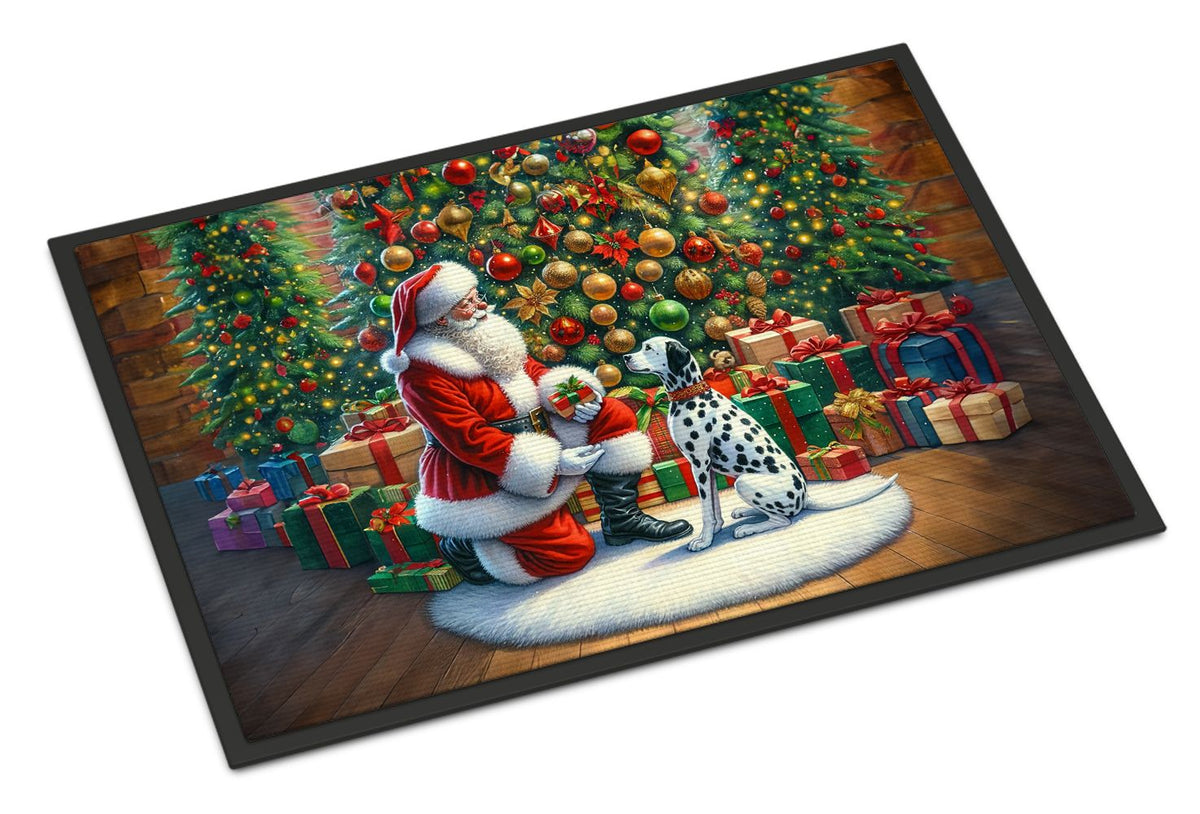 Dalmatian and Santa Claus Christmas Doormat