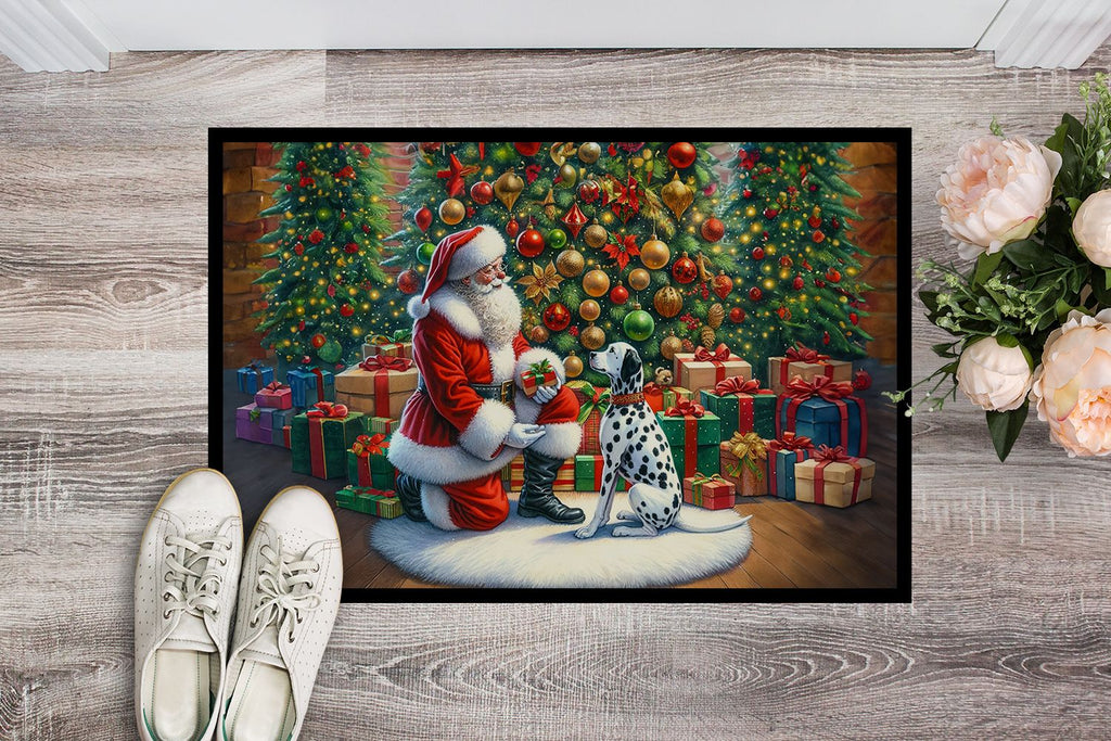 Dalmatian and Santa Claus Christmas Doormat