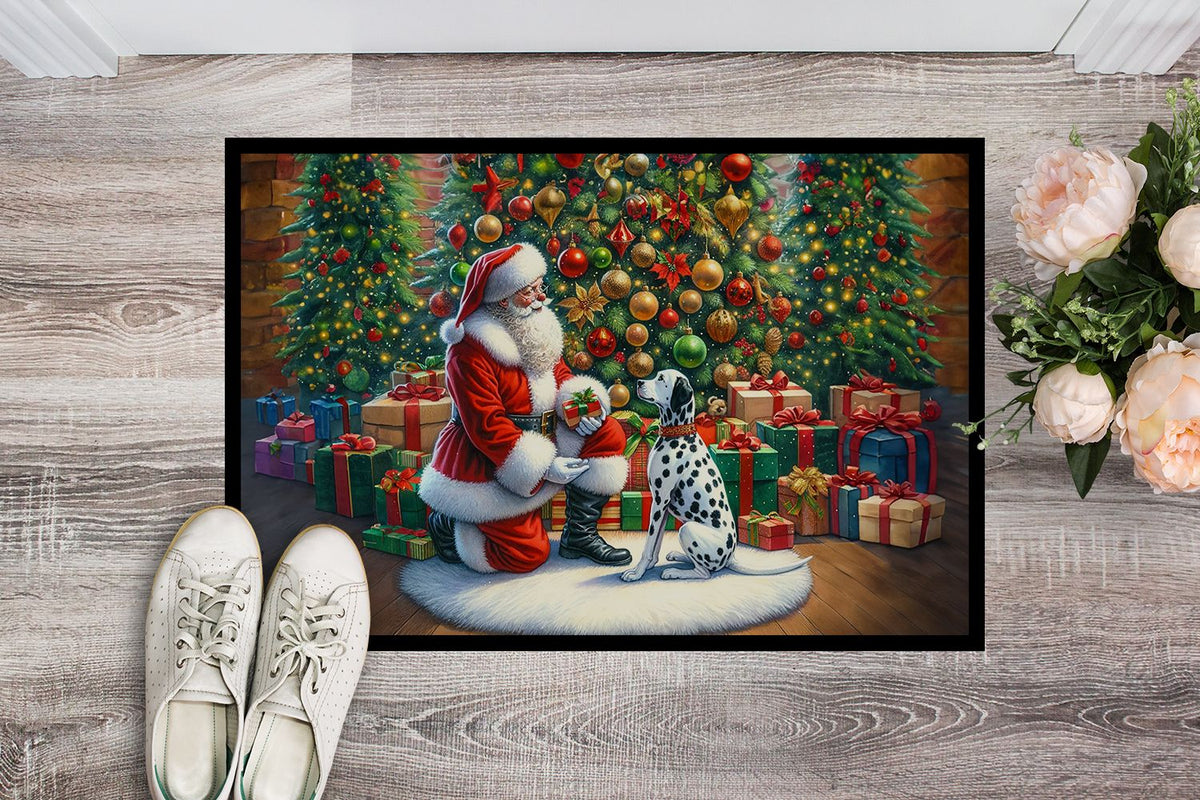 Dalmatian and Santa Claus Christmas Doormat