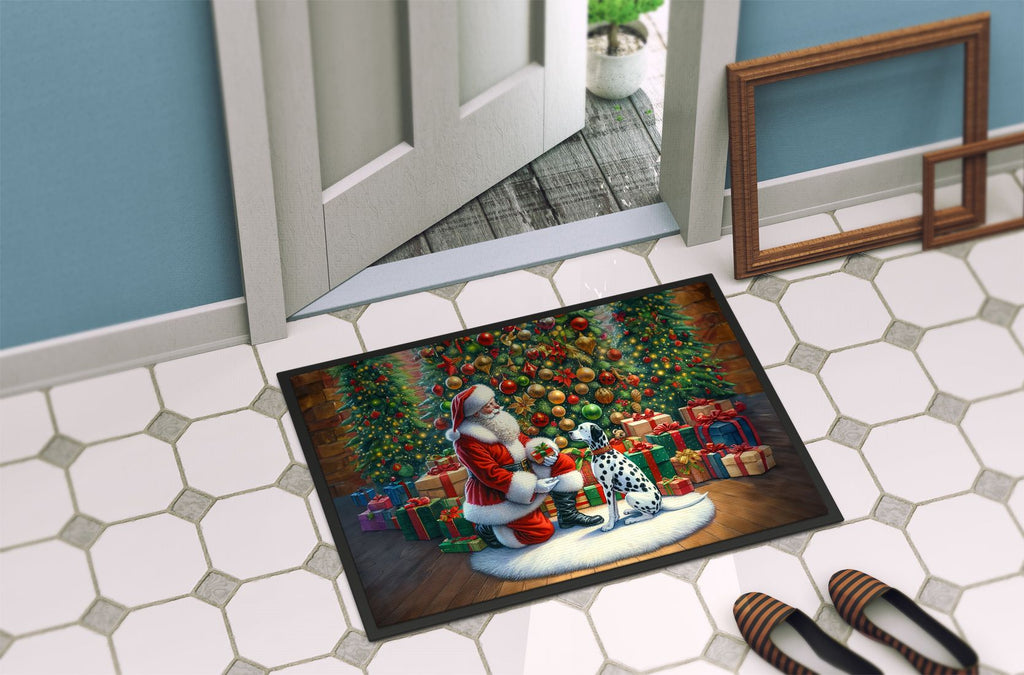 Dalmatian and Santa Claus Christmas Doormat
