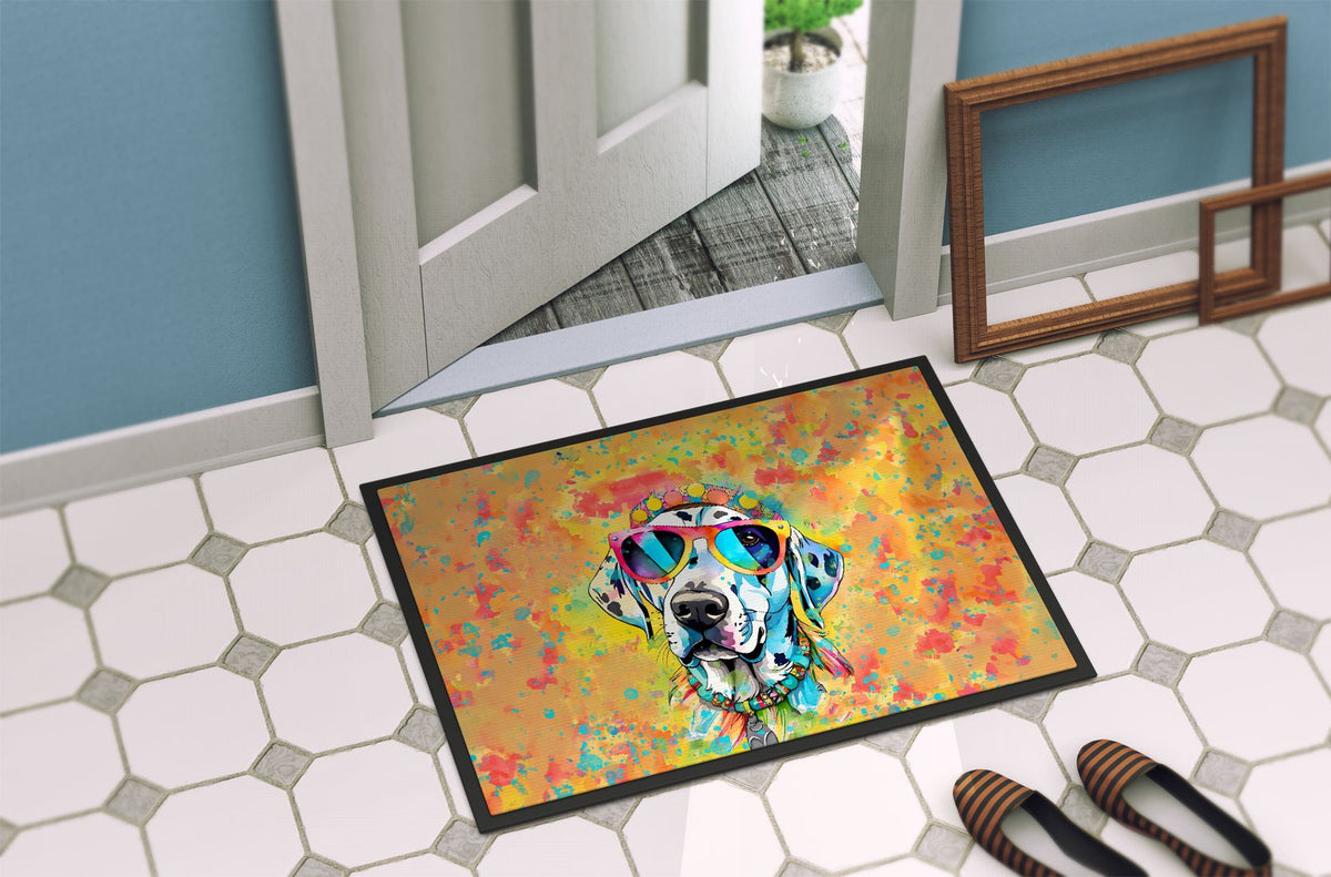 Dalmatian Hippie Dawg Doormat for Porch or Entryway