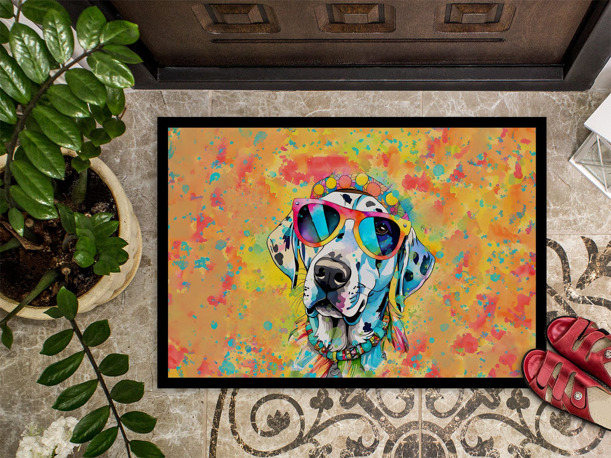 Dalmatian Hippie Dawg Doormat for Porch or Entryway