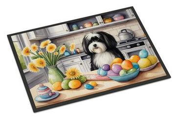 Decorating Easter Havanese Holiday Doormat