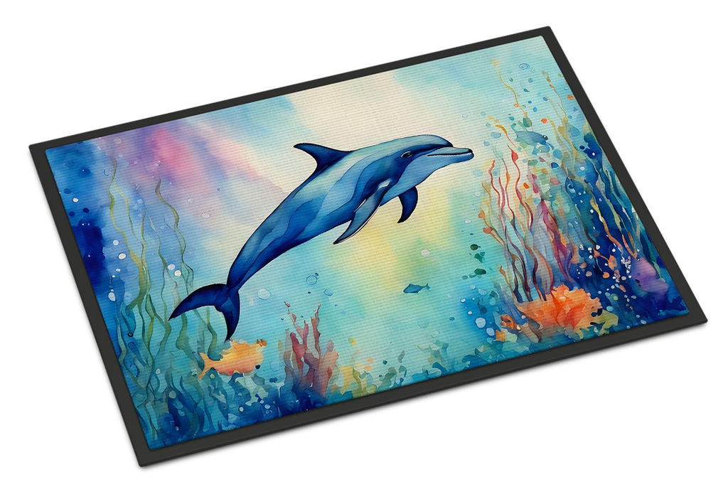 Dolphin Artwork Doormat for Indoor Outdoor Entryways