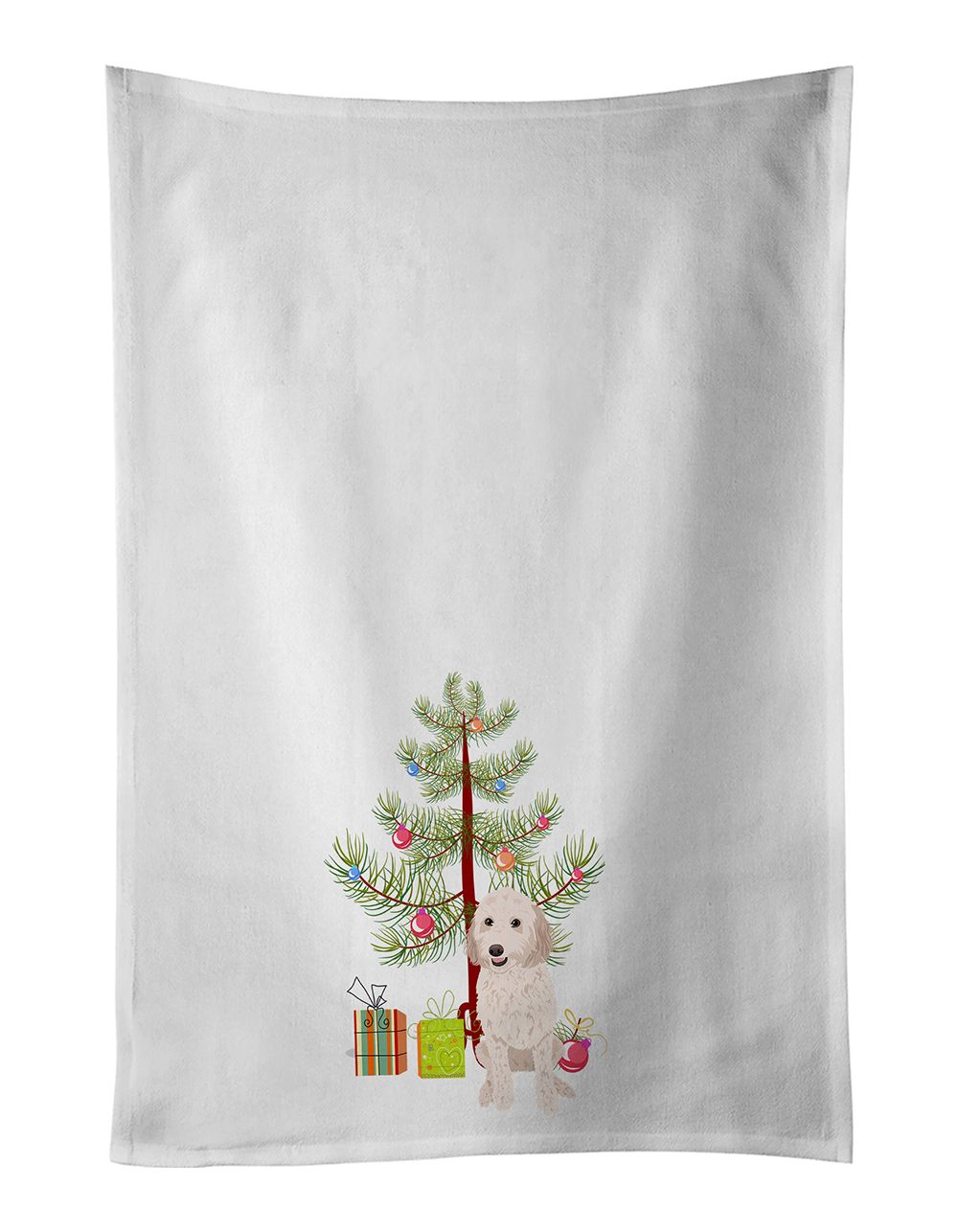 Cream Doodle Christmas Tree Kitchen Towel Set