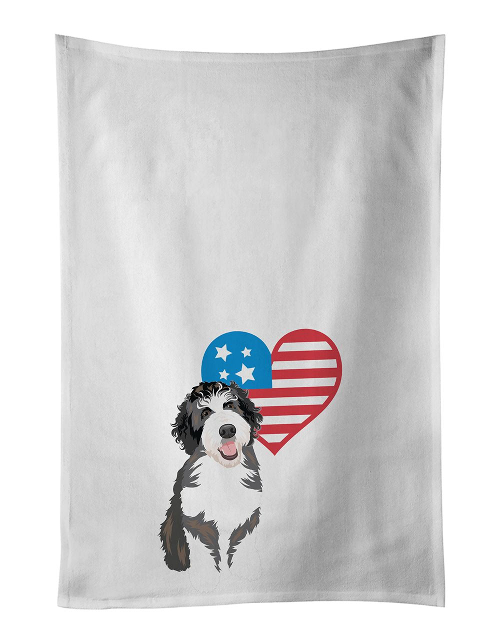 Doodle Silver and White Patriotic Kitchen Towel Set