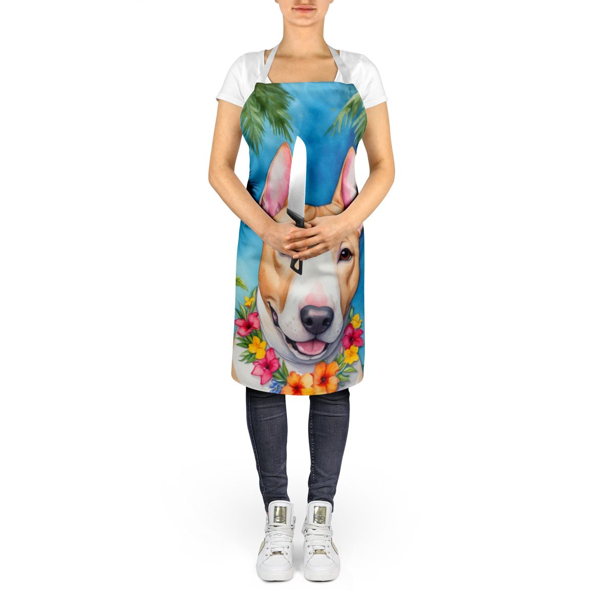 English Bull Terrier Luau Bib Apron