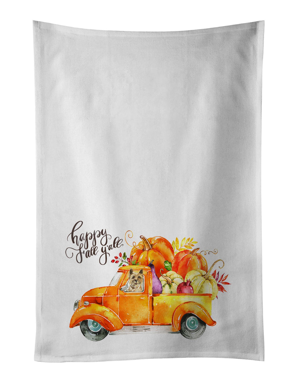 Fall Harvest Cairn Terrier Kitchen Towel Set