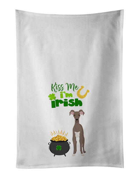 Fawn Italian Greyhound St. Patrick's Kitchen Towels