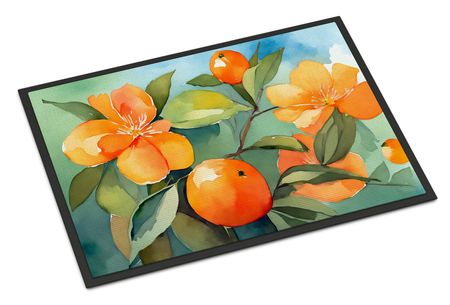 Florida Orange Blossom Watercolor Entryway Doormat