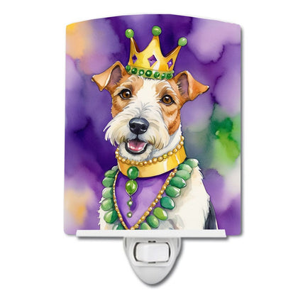 Fox Terrier King of Mardi Gras Decorative Night Light