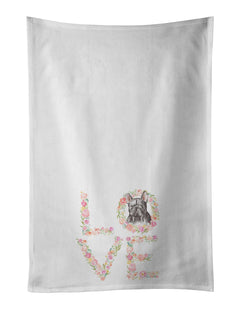 NEW French Bulldog #8 LOVE Kitchen Towel Set of 2 White Dish Towels Decorative Bathroom Hand towel f