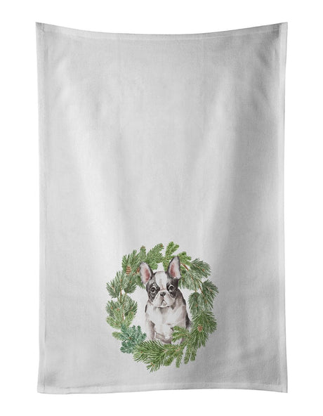 French Bulldog Christmas Wreath Kitchen Towel Set
