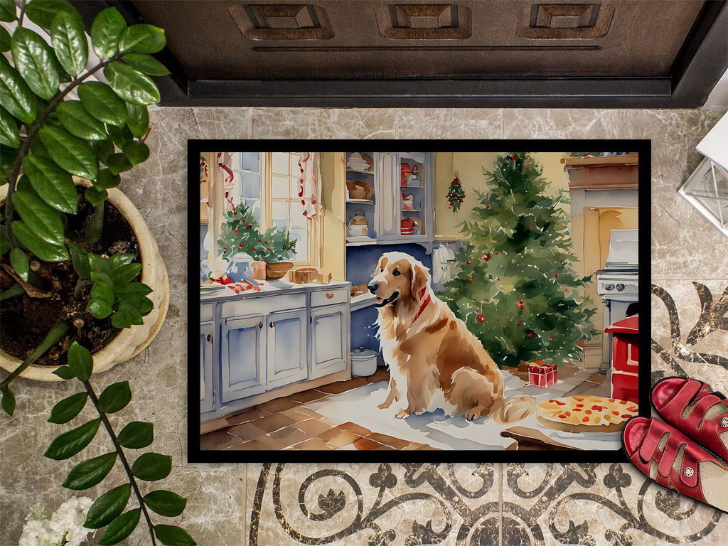 Golden Retriever Christmas Cookies Entryway Doormat