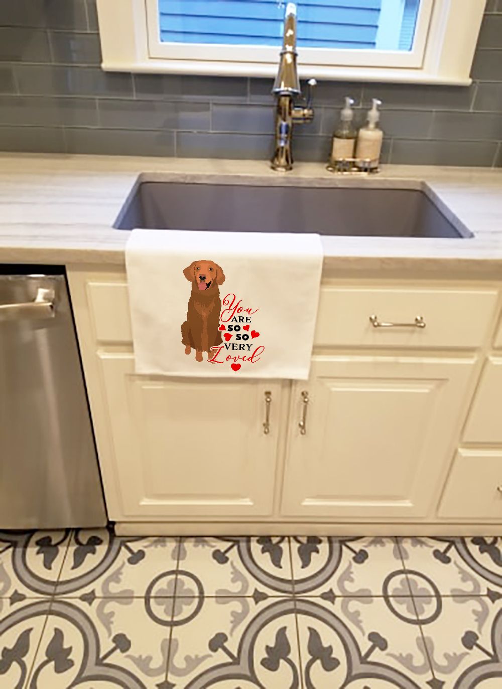 Golden Retriever So Loved Kitchen Towel Pair