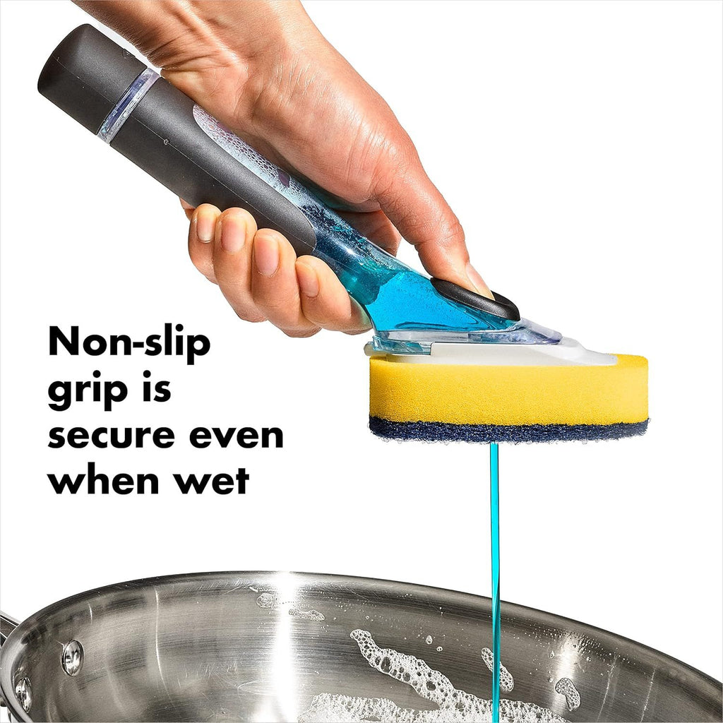 Good Grips Yellow Soap-Dispensing Dish Scrub