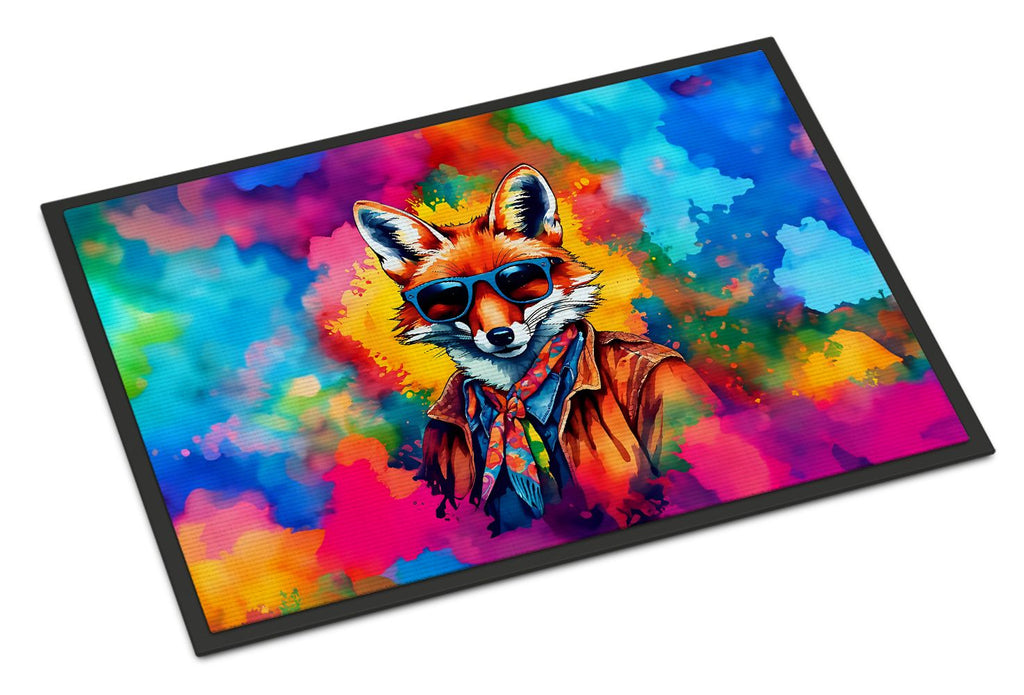 Hippie Fox Artwork Indoor-Outdoor Doormat