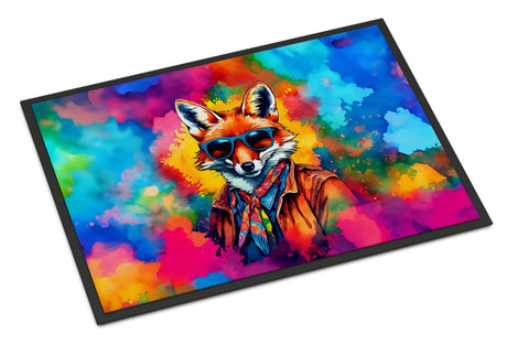 Hippie Fox Artwork Indoor-Outdoor Doormat