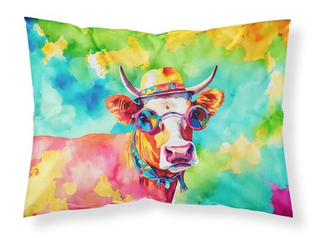 NEW Hippie Animal Malvi Cow Standard Pillowcase Lightweight Super Soft Easy Care
