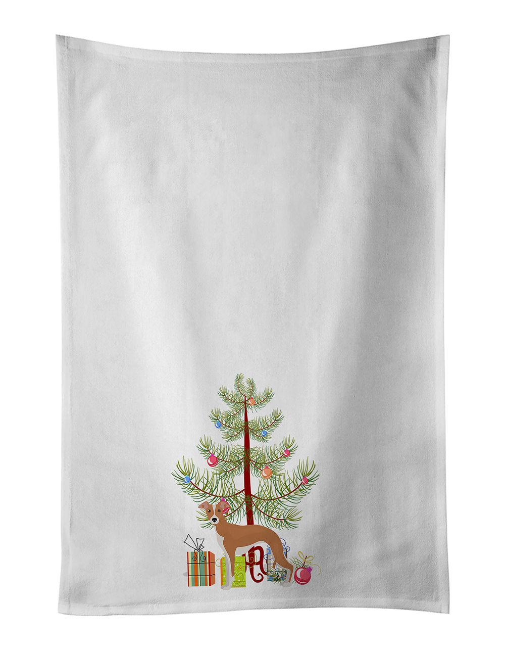 Italian Greyhound Christmas Tree Kitchen Towels