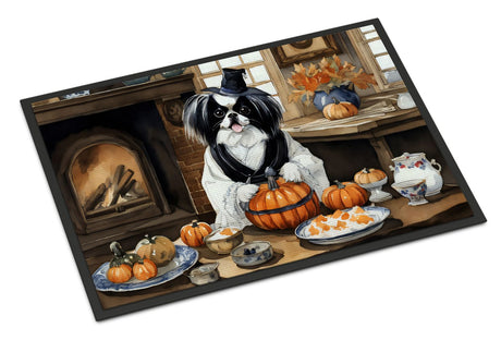 Japanese Chin Fall Pumpkin Halloween Doormat