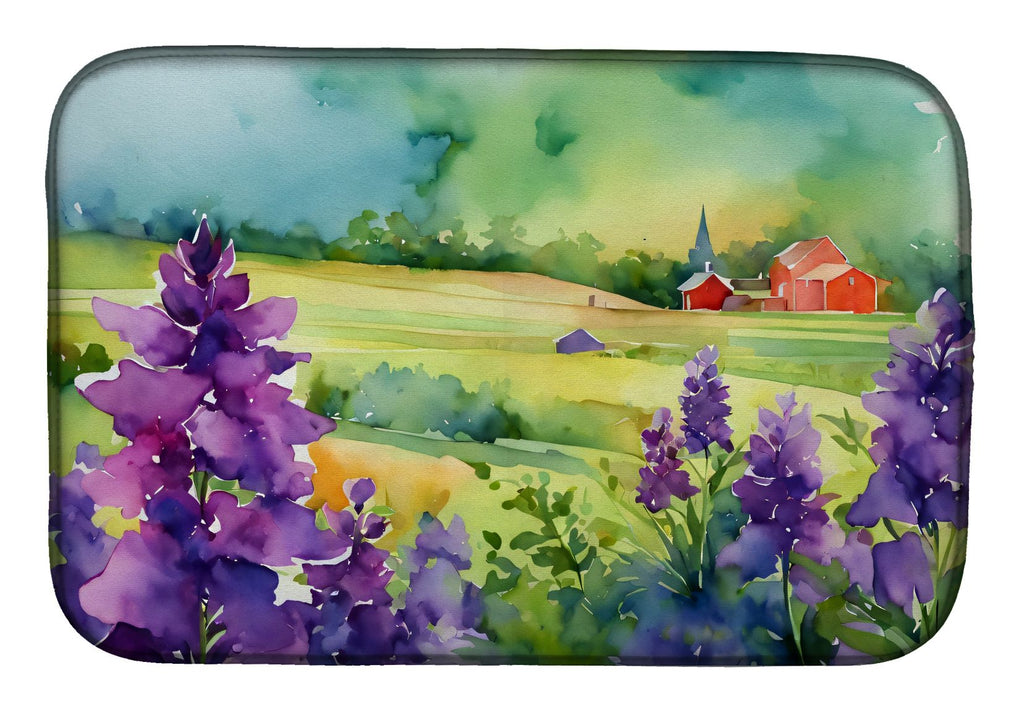 New Jersey Violet Watercolor Dish Drying Mat
