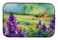 New Jersey Violet Watercolor Dish Drying Mat