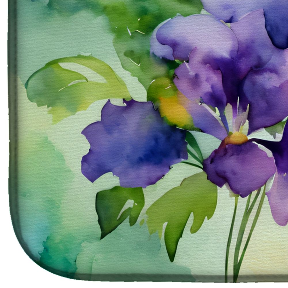 New Jersey Violet Watercolor Dish-Drying Mat