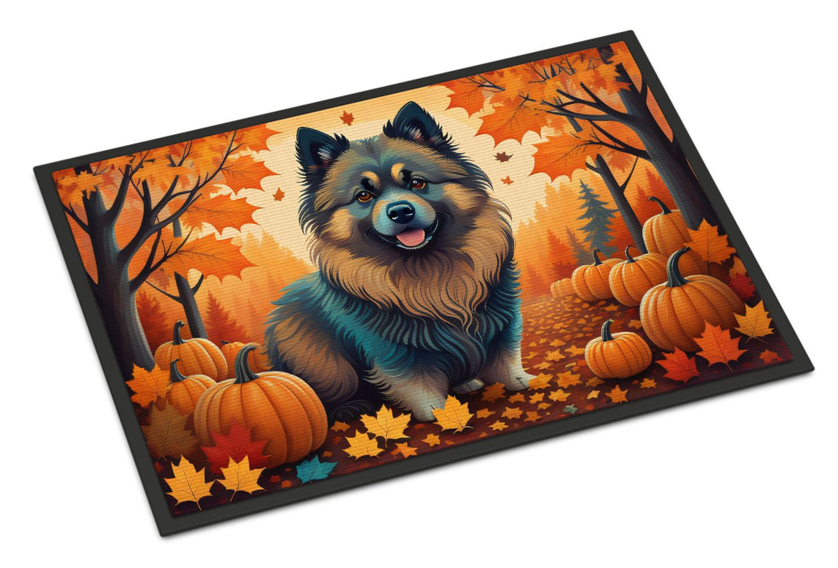 Keeshond Fall Artwork Indoor and Outdoor Doormat