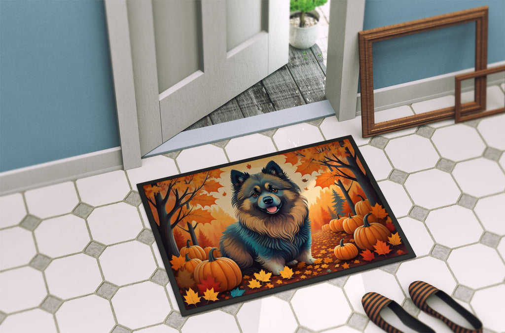 Keeshond Fall Artwork Indoor and Outdoor Doormat