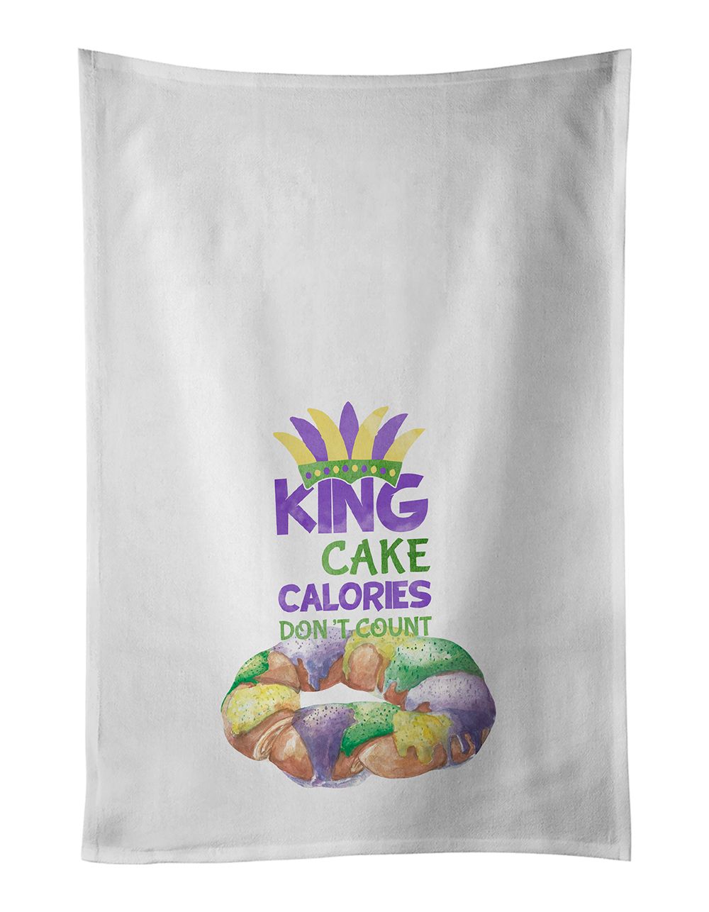 King Cake Calories Don't Count Mardi Gras Towel Set