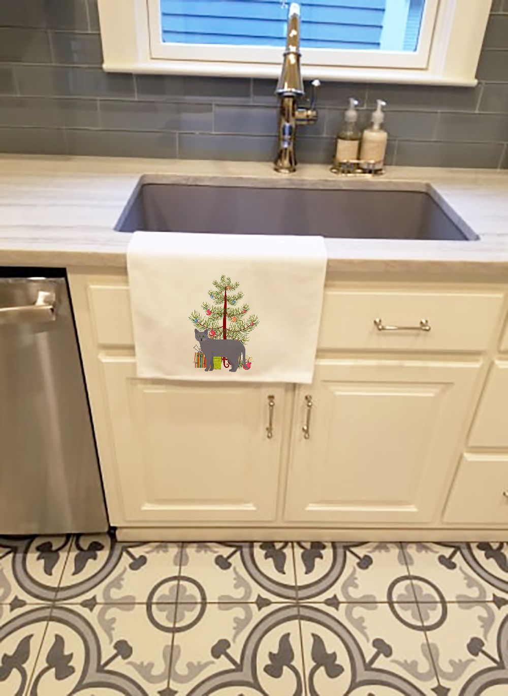 Korat Cat Merry Christmas Tree Kitchen Towel Set
