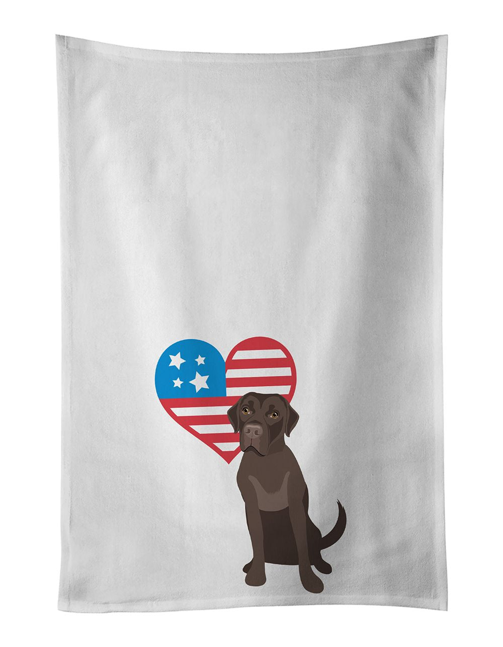 Chocolate Labrador Patriotic Kitchen Towel Set
