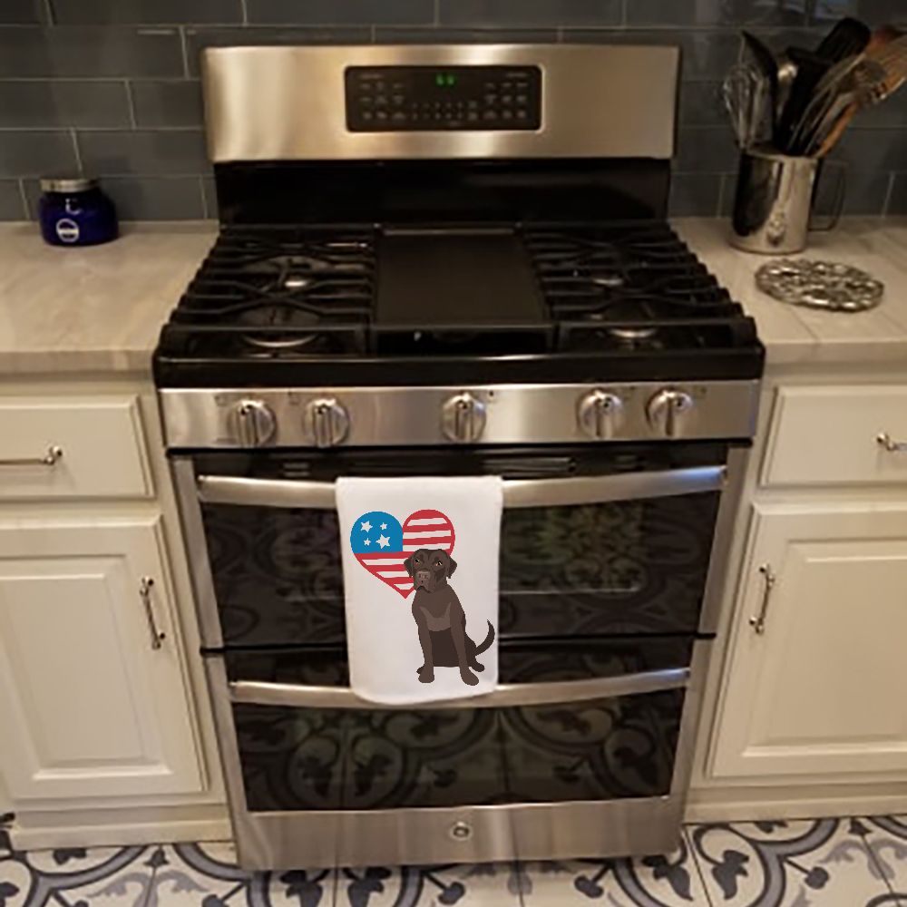 Chocolate Labrador Patriotic Kitchen Towel Set