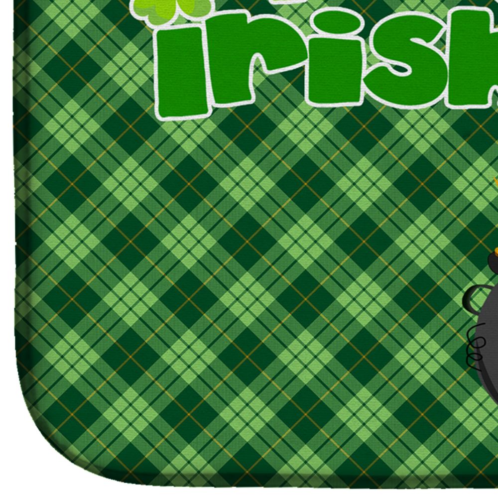 Longhaired Chocolate Chihuahua St. Patrick's Day Dish Mat
