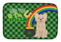 Cream Chihuahua St. Patrick's Day Dish Drying Mat