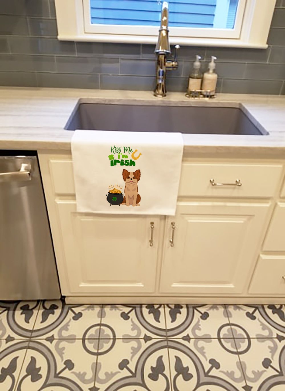 Longhaired Chihuahua St. Patrick's Day Towel Set