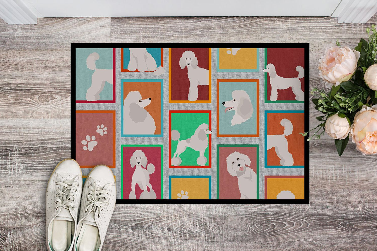 White Standard Poodle Indoor-Outdoor Doormat