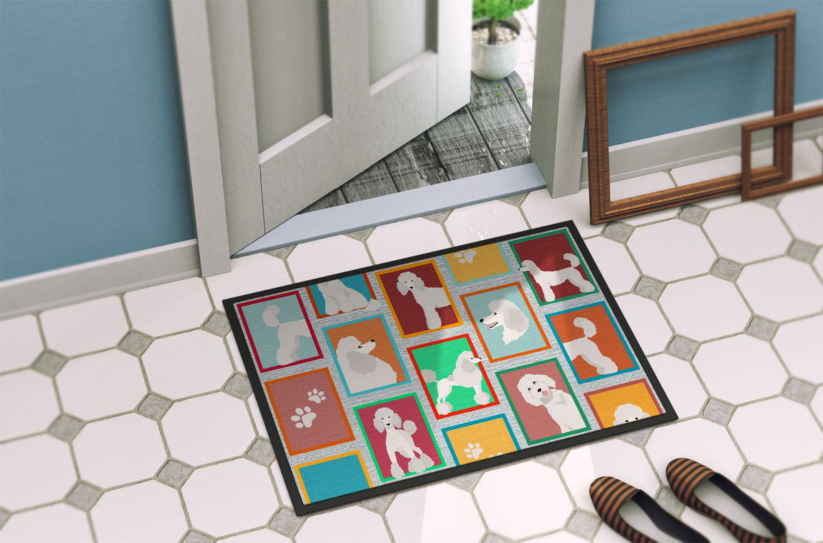 White Standard Poodle Indoor-Outdoor Doormat