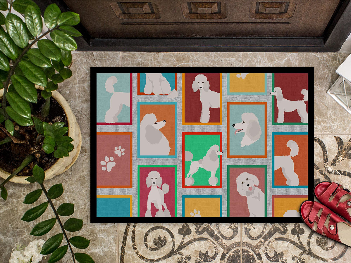White Standard Poodle Indoor-Outdoor Doormat